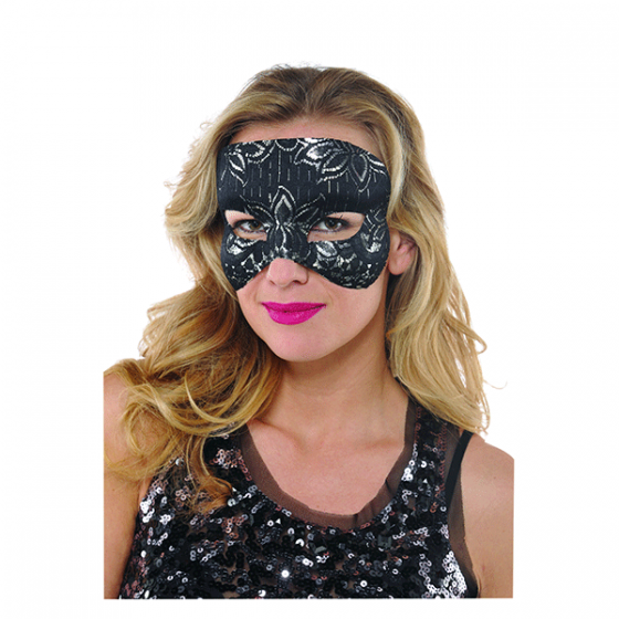 MASK - BLACK LACE WITH SILVER DETAIL 3 MASK - BLACK LACE WITH SILVER DETAIL