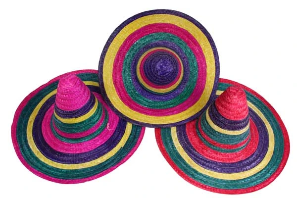 MEXICAN SOMBRERO - COLOURFUL SERAPE BANDS 3 MEXICAN SOMBRERO - COLOURFUL SERAPE BANDS