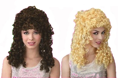 CURLY PERM PARTY WIG - BLONDE OR BROWN 3 CURLY PERM PARTY WIG - BLONDE OR BROWN