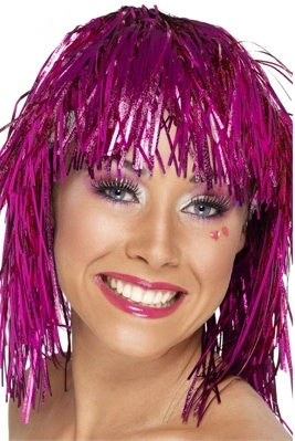TINSEL WIG - MAGENTA 3 TINSEL WIG - MAGENTA