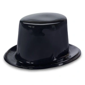 TOP HAT BLACK PLASTIC 3 TOP HAT BLACK PLASTIC