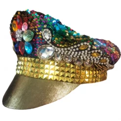 FESTIVAL HAT - BURNING MAN RAINBOW SEQUINNED