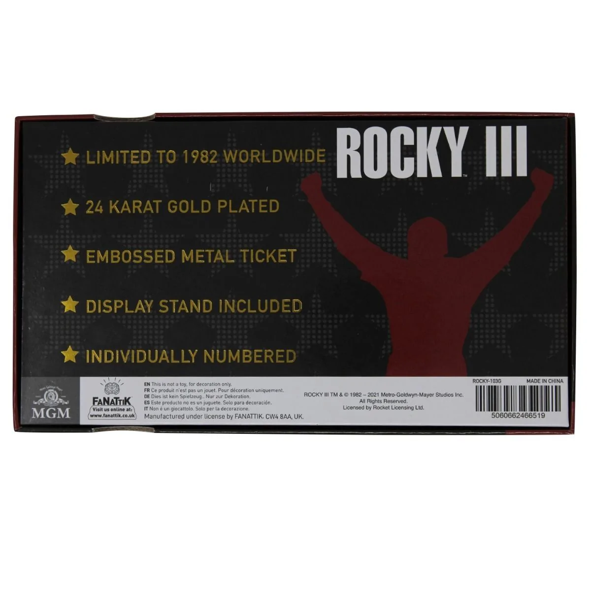 Rocky Clubber Lang 24K Gold Plated Limited Edition Fight Ticket 7 Rocky Clubber Lang 24K Gold Plated Limited Edition Fight Ticket - Image 6