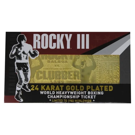 Rocky Clubber Lang 24K Gold Plated Limited Edition Fight Ticket -Wigs for Fancy Dress Sales Shop rocky 103g box white 1