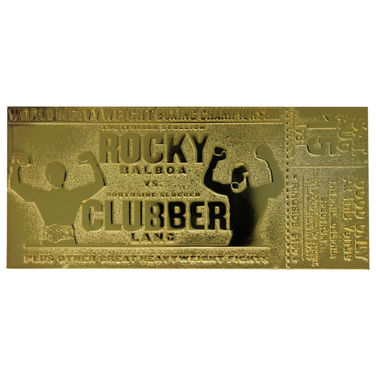 Rocky Clubber Lang 24K Gold Plated Limited Edition Fight Ticket 3 Rocky Clubber Lang 24K Gold Plated Limited Edition Fight Ticket - Image 2