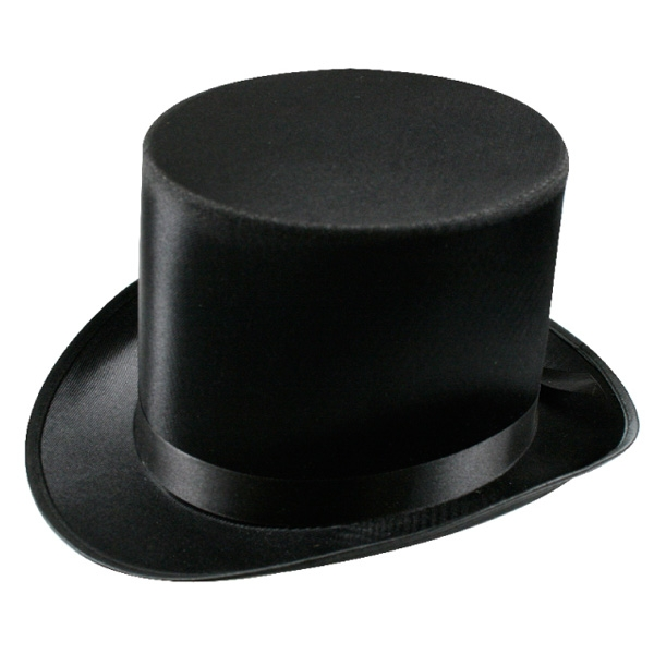 TOP HAT - BLACK FELT/SATIN 3 TOP HAT - BLACK FELT/SATIN