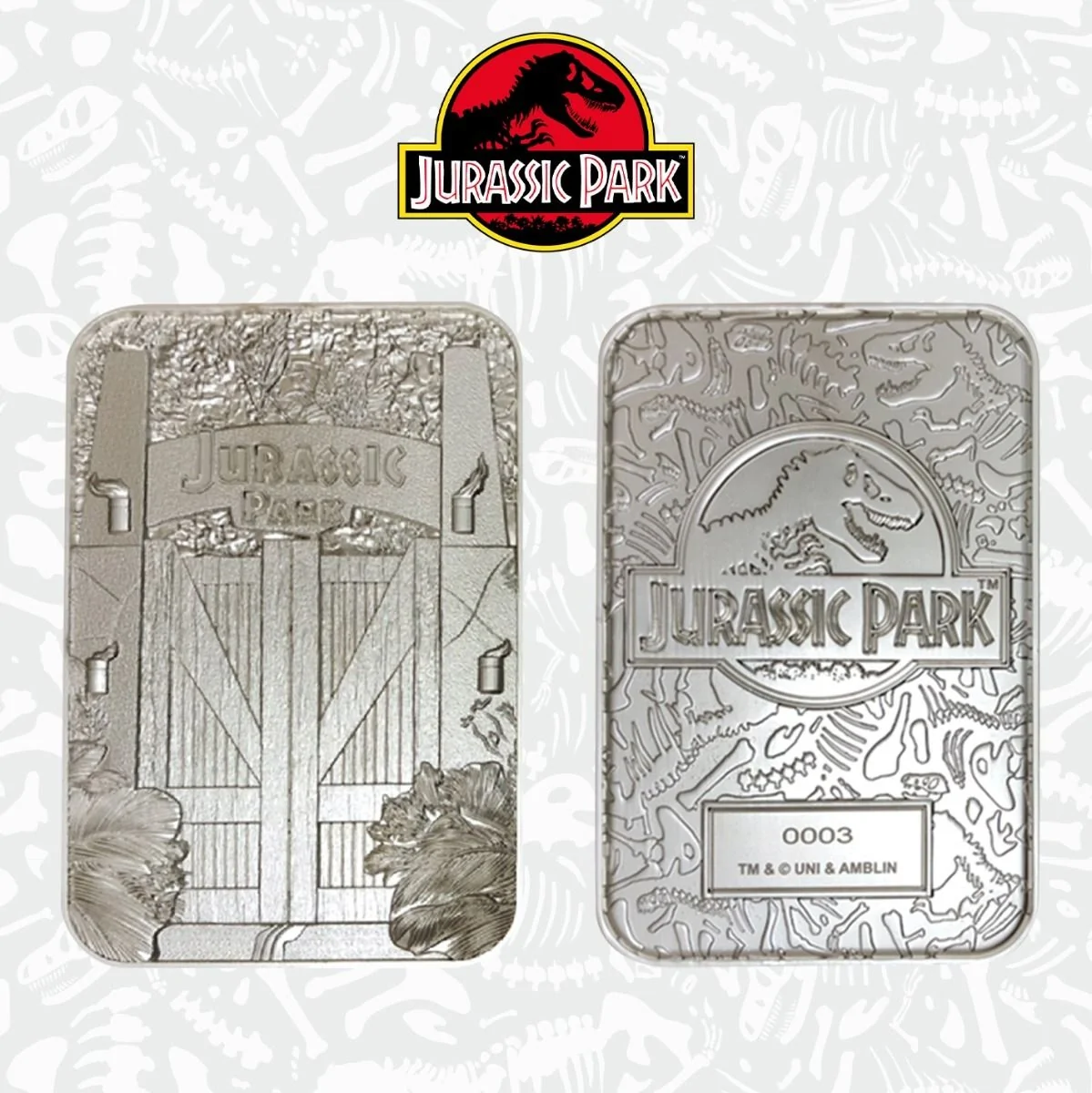 JURASSIC PARK Entrance Gates Limited Edition .999 Silver Plated Metal Card 4 JURASSIC PARK Entrance Gates Limited Edition .999 Silver Plated Metal Card - Image 2