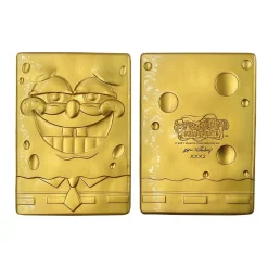 SpongeBob SquarePants 24k Gold Plated Limited Edition Ingot -Wigs for Fancy Dress Sales Shop v sb07 front back