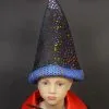 WIZARD HAT - BLACK WITH MULTI COLOURED STARS 1 WIZARD HAT - BLACK WITH MULTI COLOURED STARS -Wigs for Fancy Dress Sales Shop wizard20hat4