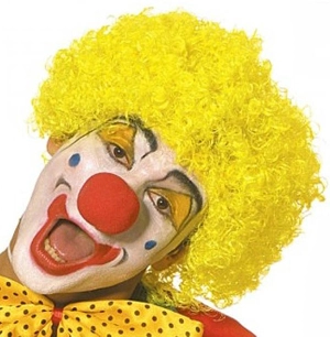 CURLY CLOWN WIG - YELLOW 3 CURLY CLOWN WIG - YELLOW